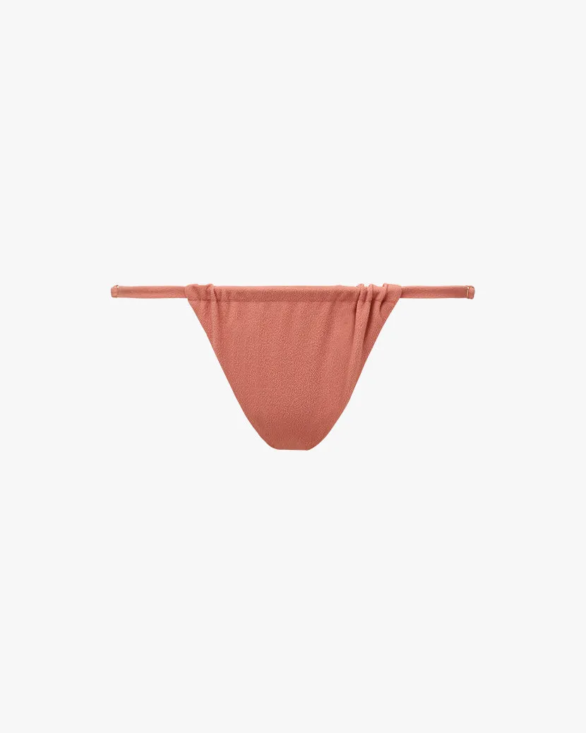 Adjustable Ruched Crepe Knit Bikini Bottom