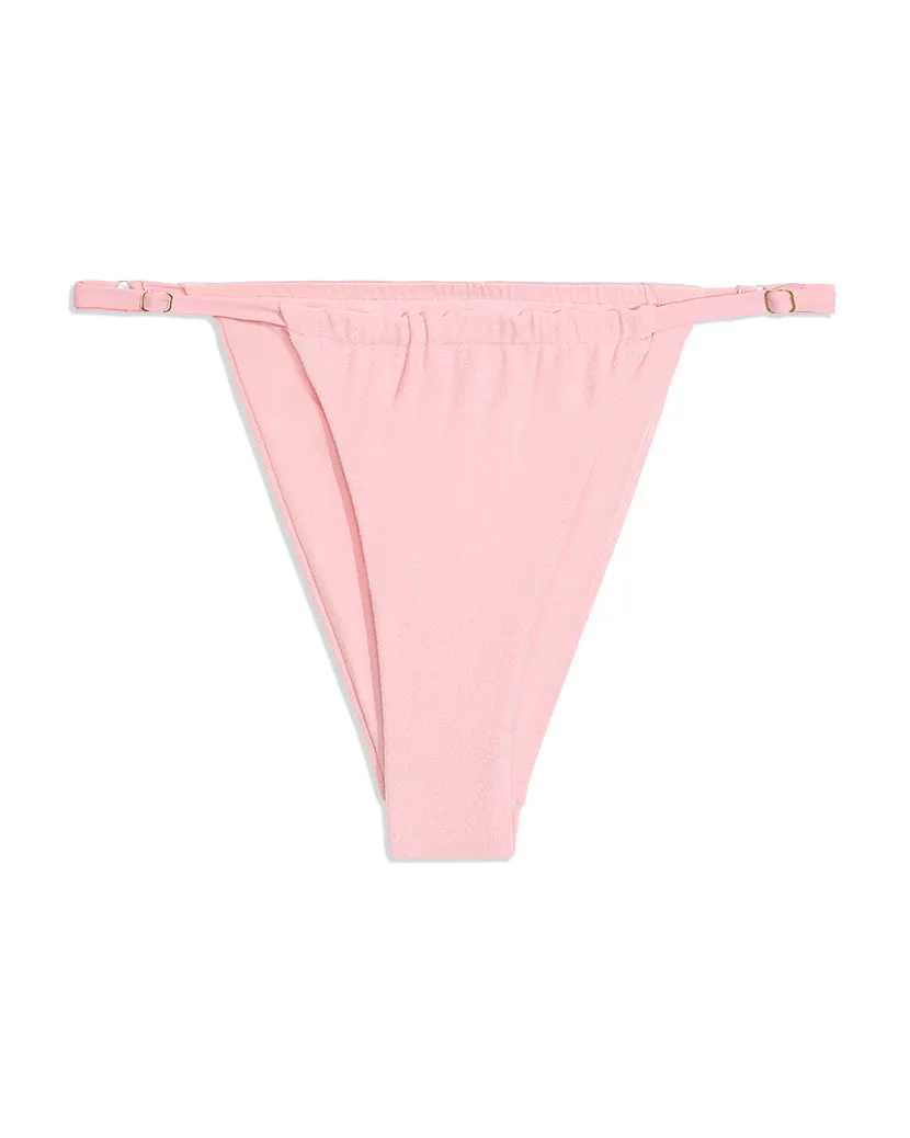 Adjustable Ruched Towel Terry Bikini Bottom