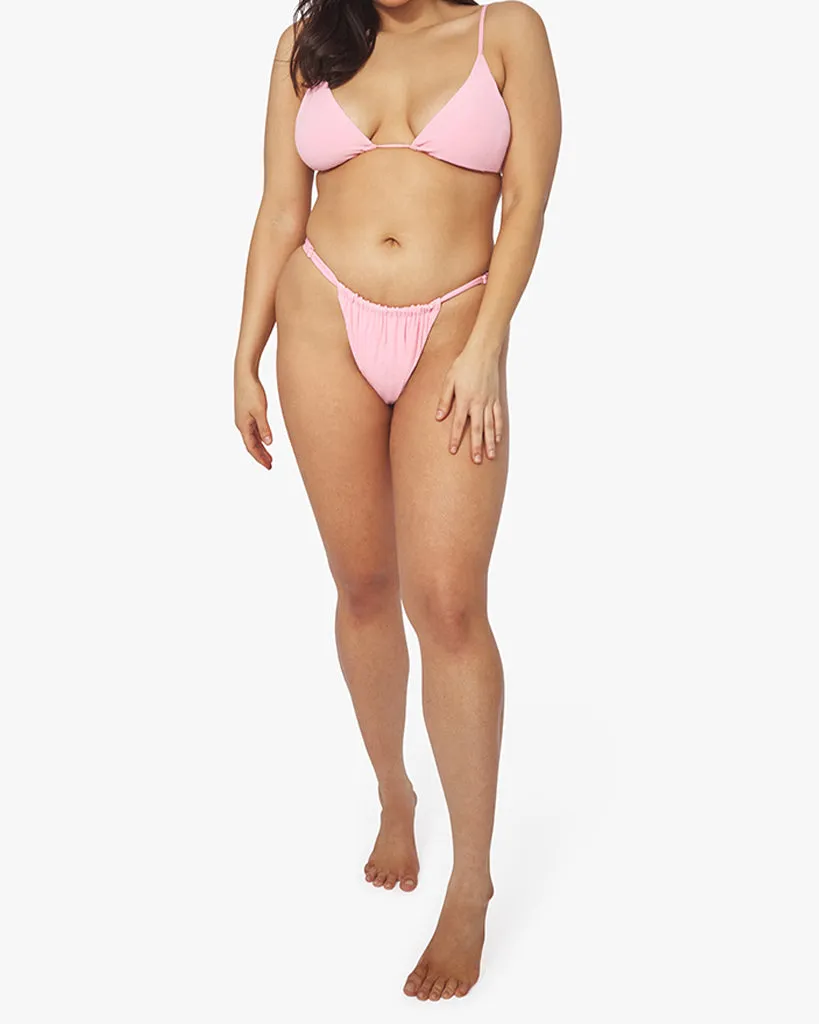 Adjustable Ruched Towel Terry Bikini Bottom
