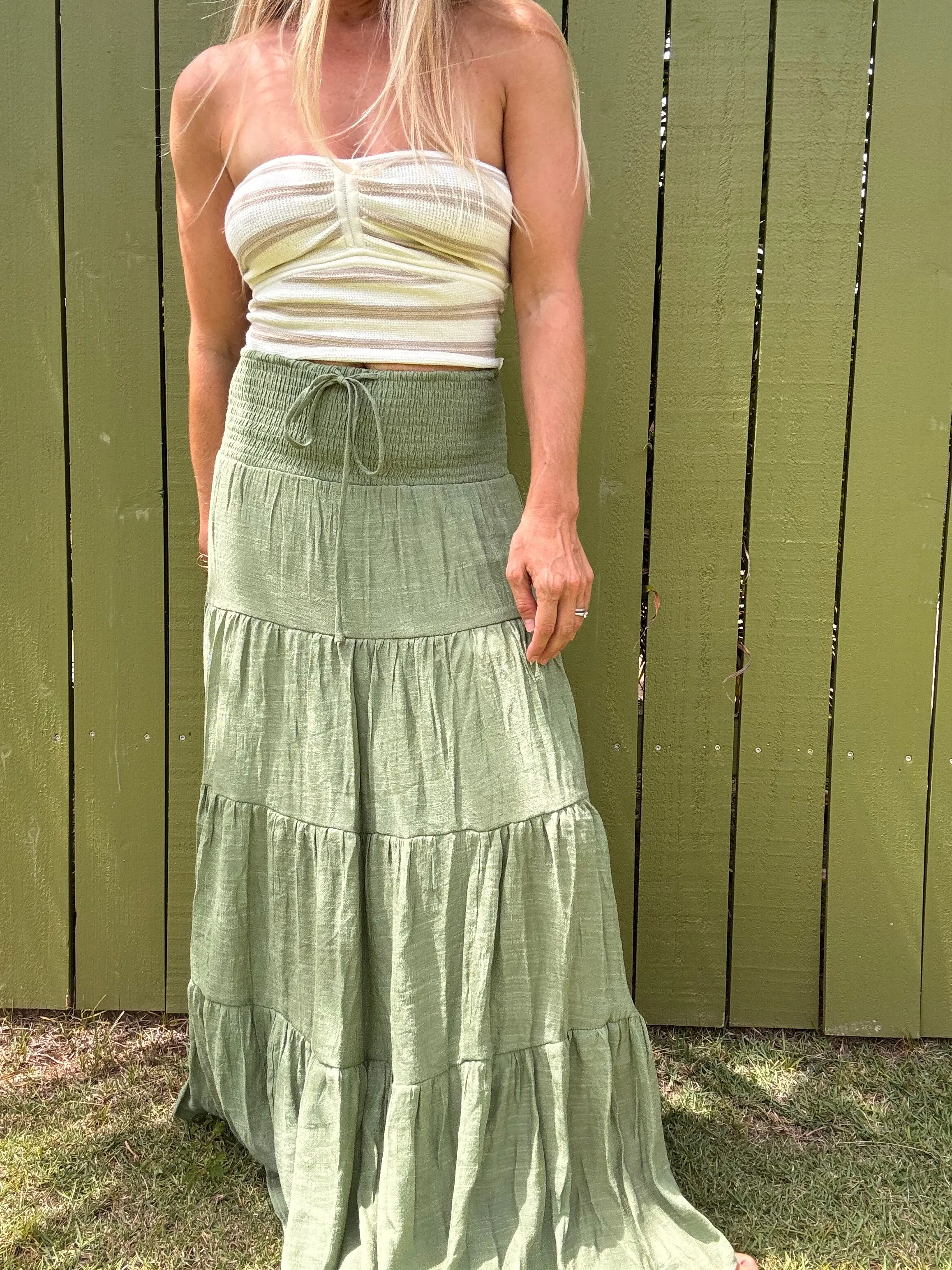 Amber Smocked Maxi Skirt