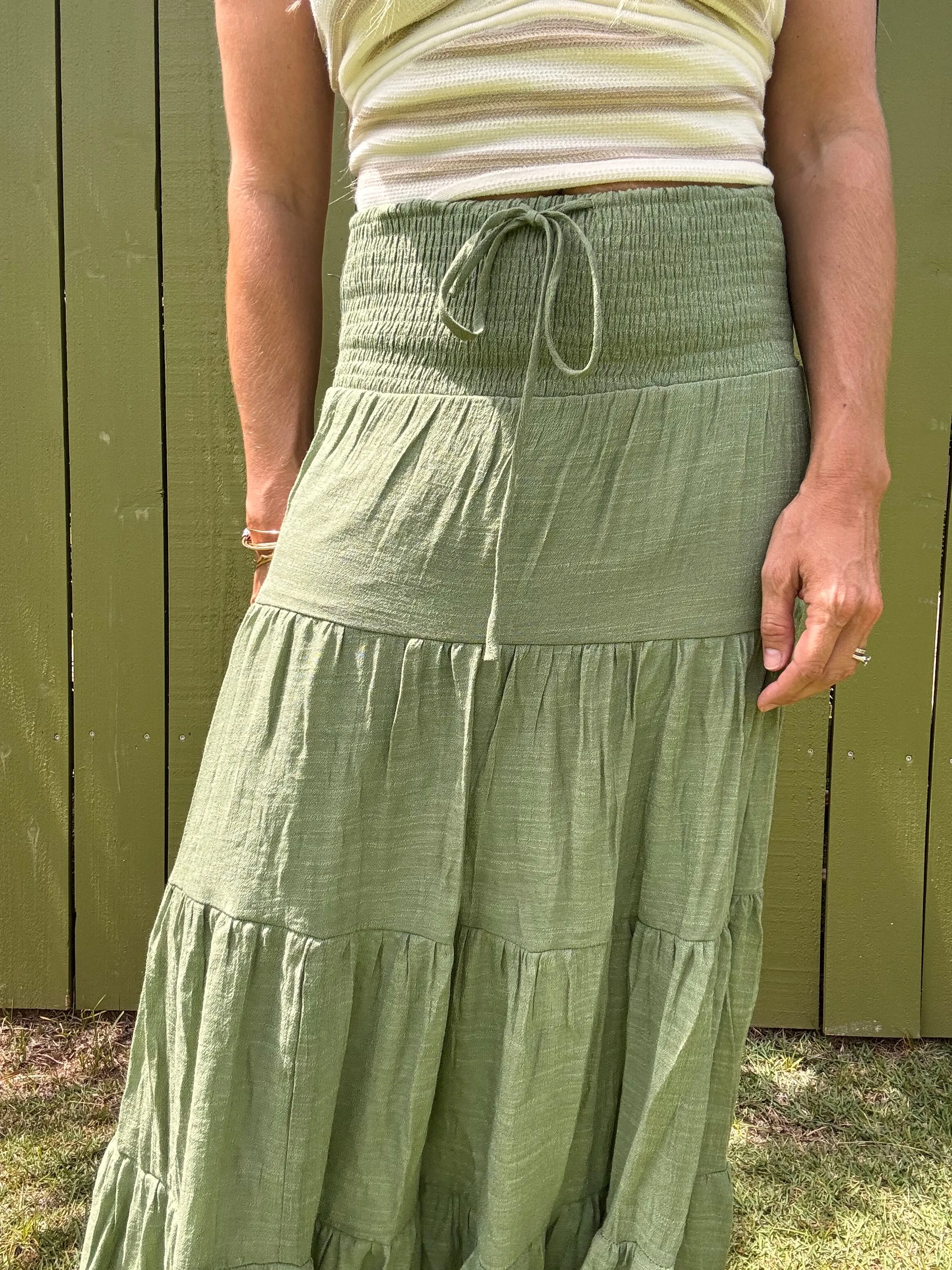 Amber Smocked Maxi Skirt