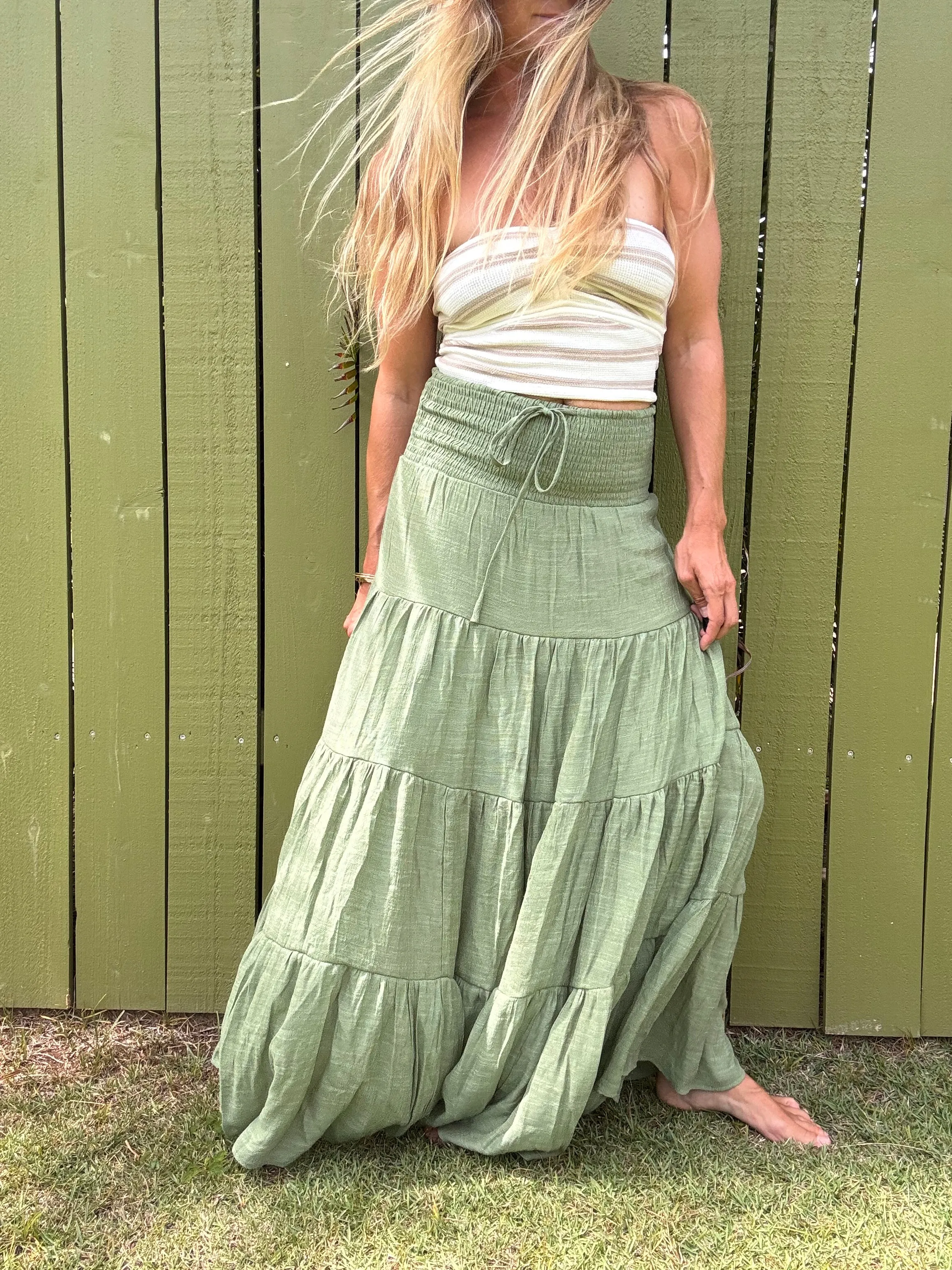 Amber Smocked Maxi Skirt