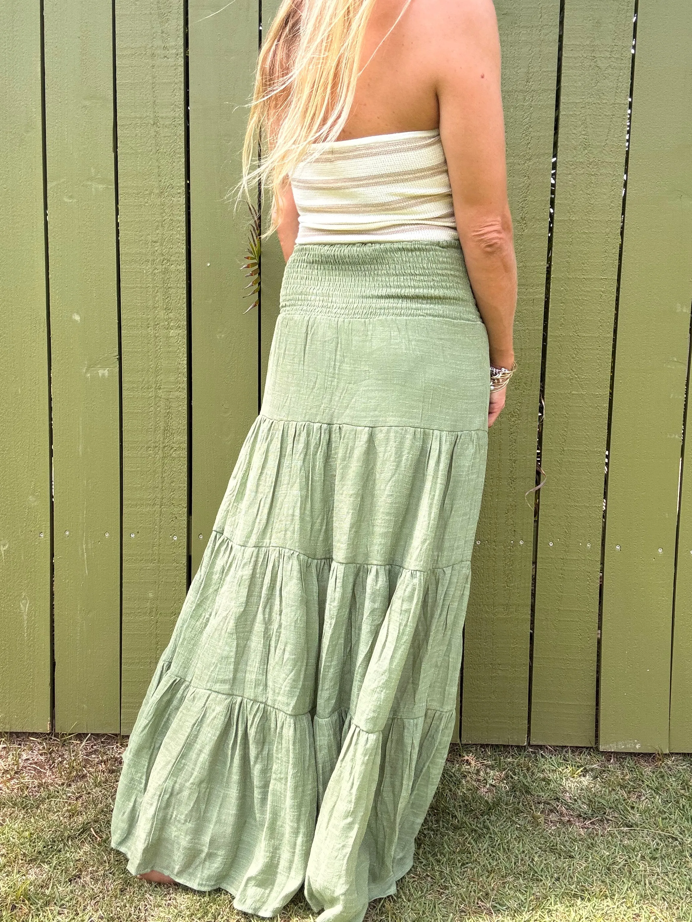 Amber Smocked Maxi Skirt