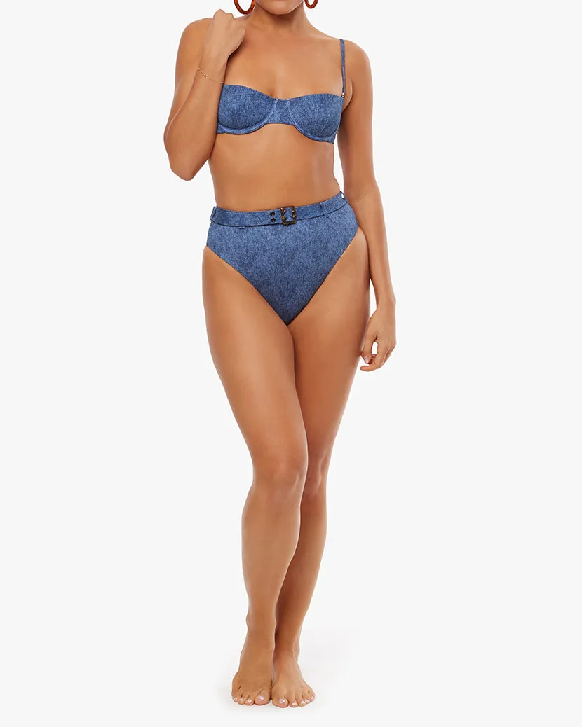Balconette Denim Bikini Top