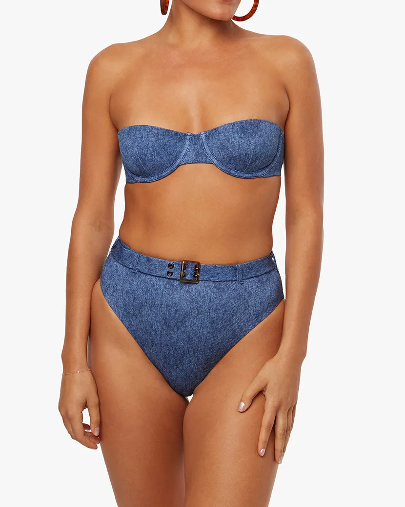 Balconette Denim Bikini Top