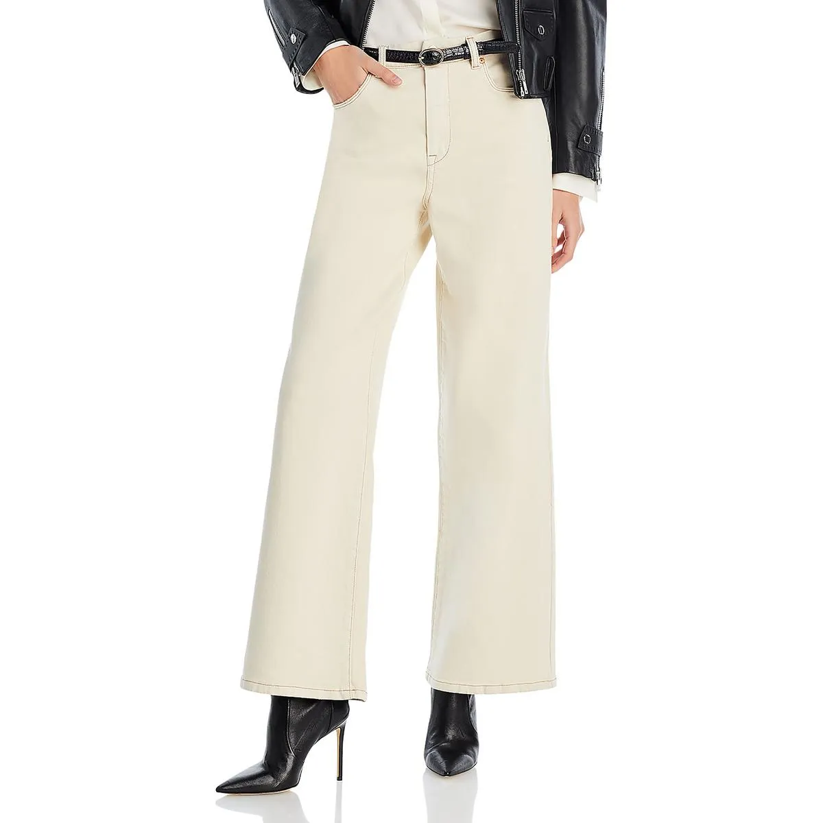 [BLANKNYC] Womens High Rise Distressed Wide Leg Jeans
