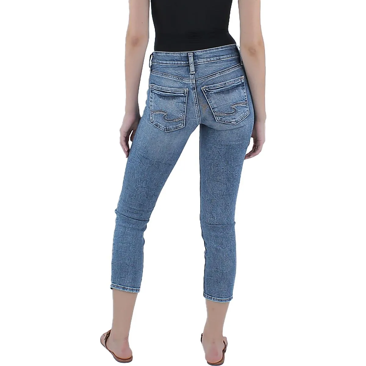 Britt Womens Low Rise Curvy Fit Capri Jeans