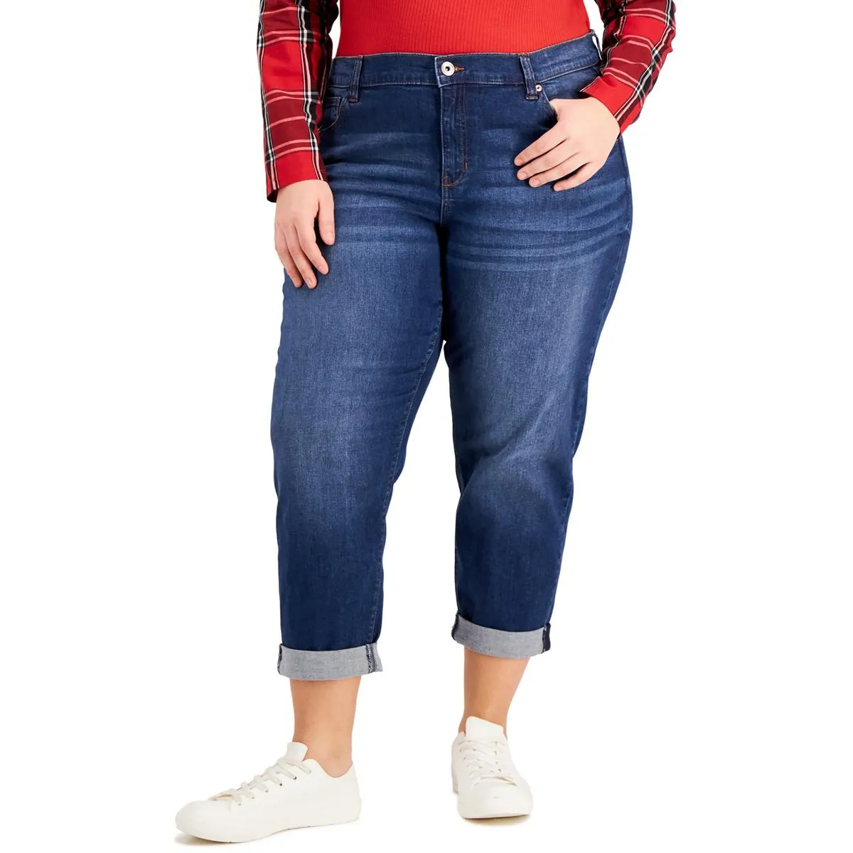 Celebrity Pink Womens Plus Bestie Destroyed Denim Straight Leg Jeans