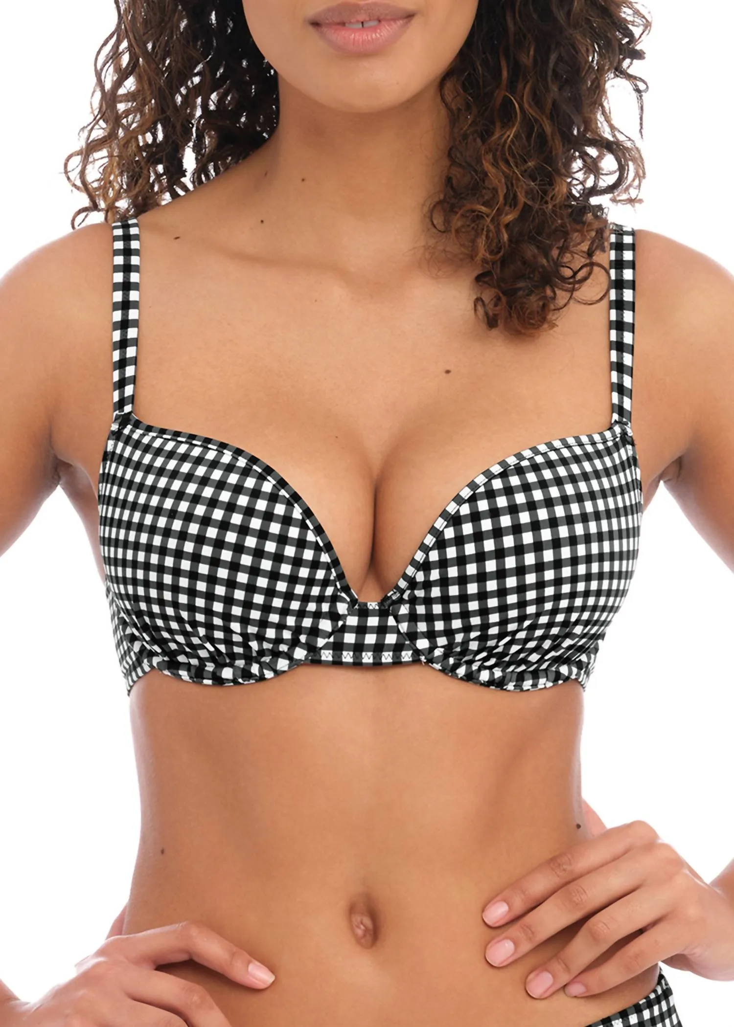 Check In Underwire Molded Bikini Top In Black/white