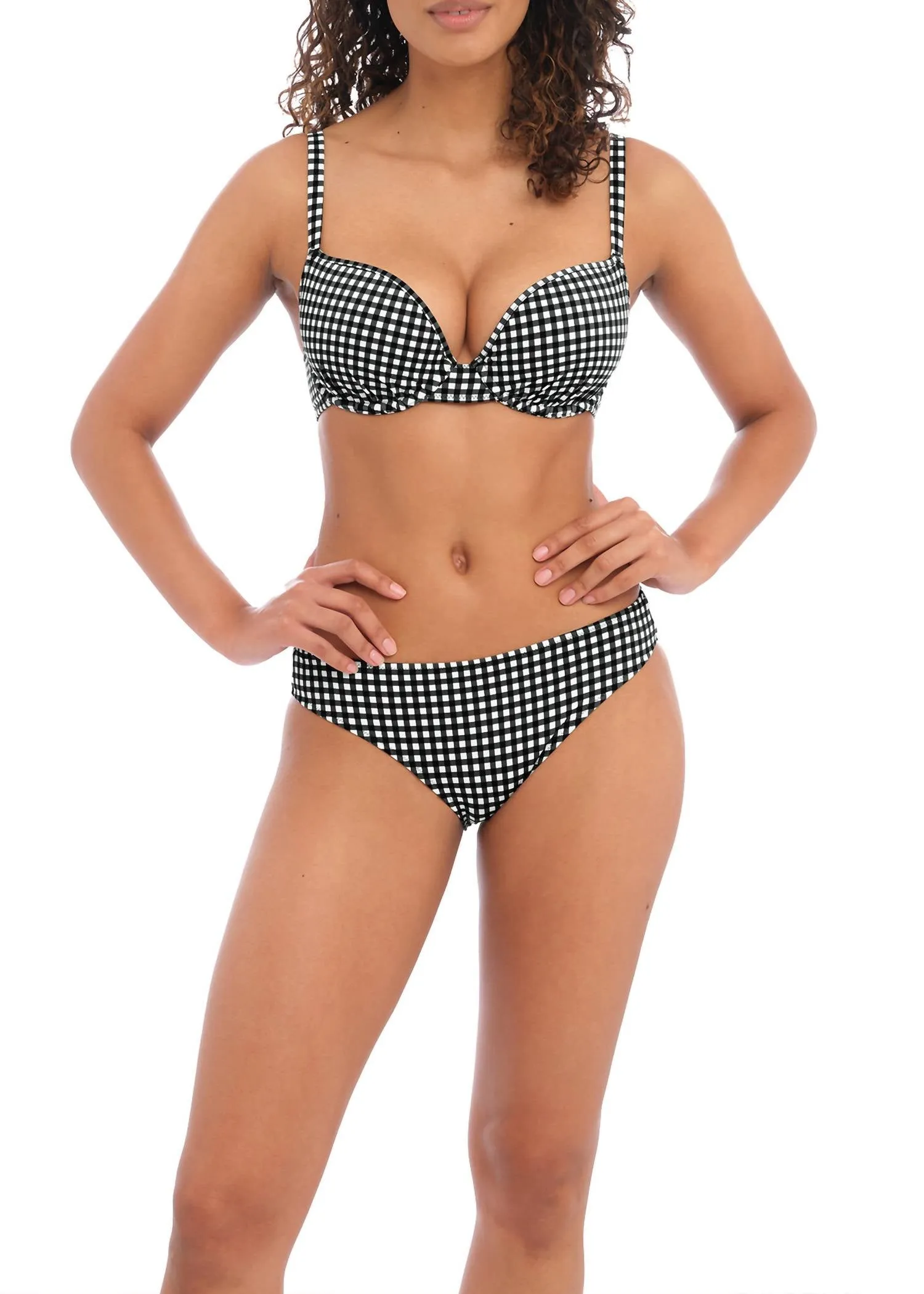Check In Underwire Molded Bikini Top In Black/white