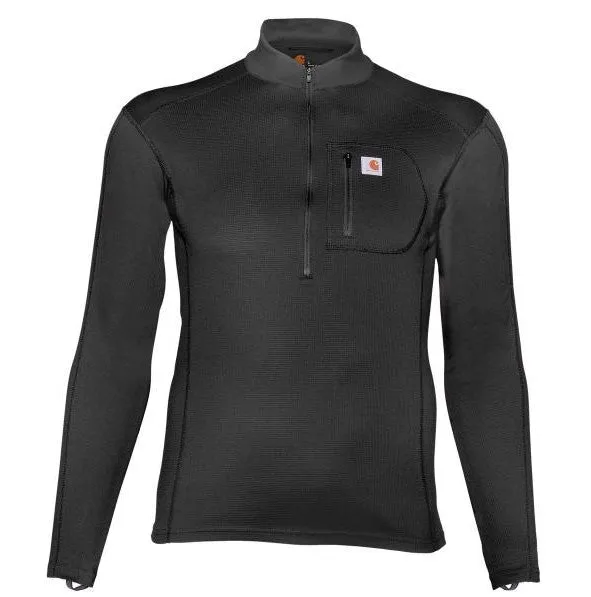 Clothing_Carhartt_Underwear Men's Force Midweight Micro-Grid Base Layer Quarter-Zip Pocket Top