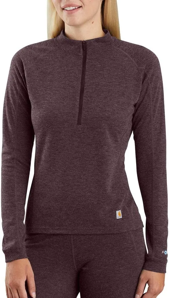 Clothing_Carhartt_Underwear Women's Force Heavyweight Synthetic-Wool Blend Base Layer Quarter-Zip Top