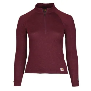 Clothing_Carhartt_Underwear Women's Force Heavyweight Synthetic-Wool Blend Base Layer Quarter-Zip Top