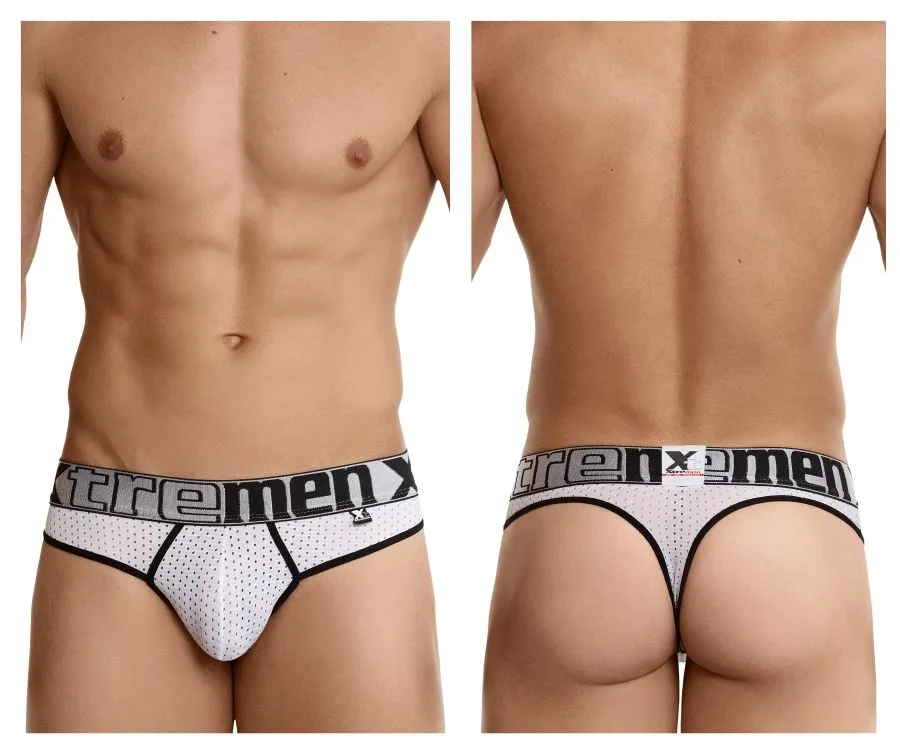 Clothing_Xtremen_Underwear Xtremen 91036X Mesh Thongs Color White