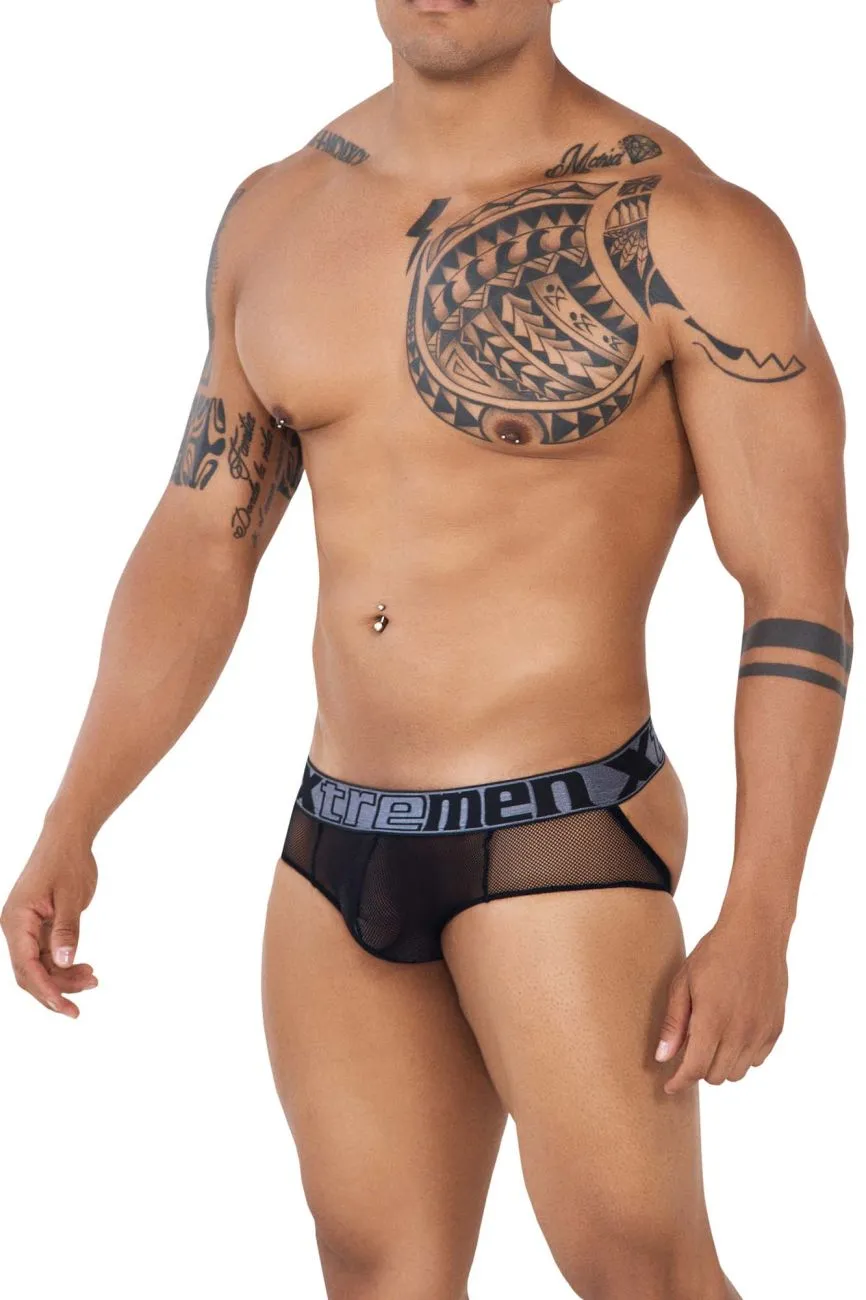 Clothing_Xtremen_Underwear Xtremen 91124 Lace Jockstrap Color Black