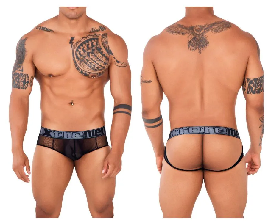 Clothing_Xtremen_Underwear Xtremen 91124 Lace Jockstrap Color Black