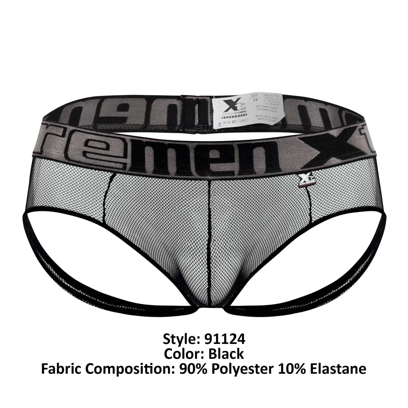 Clothing_Xtremen_Underwear Xtremen 91124 Lace Jockstrap Color Black