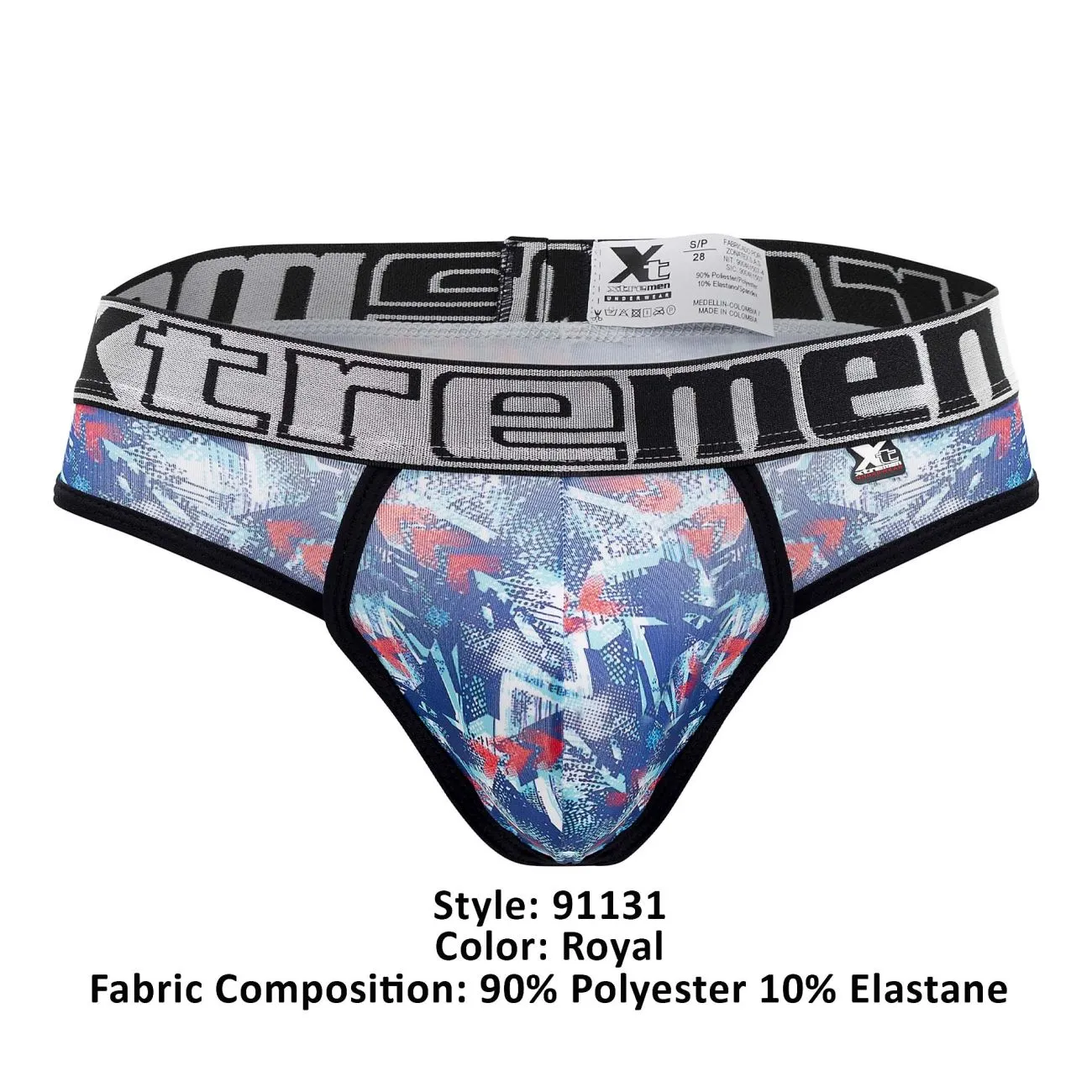 Clothing_Xtremen_Underwear Xtremen 91131 Printed Thongs Color Royal