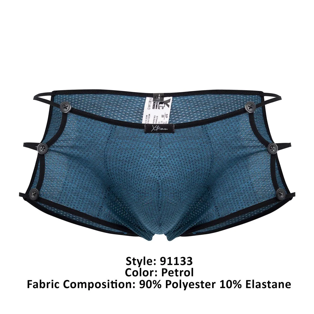 Clothing_Xtremen_Underwear Xtremen 91133 Mesh Briefs Color Petrol