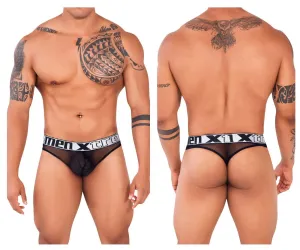 Clothing_Xtremen_Underwear Xtremen 91137 Mesh Thongs Color Black