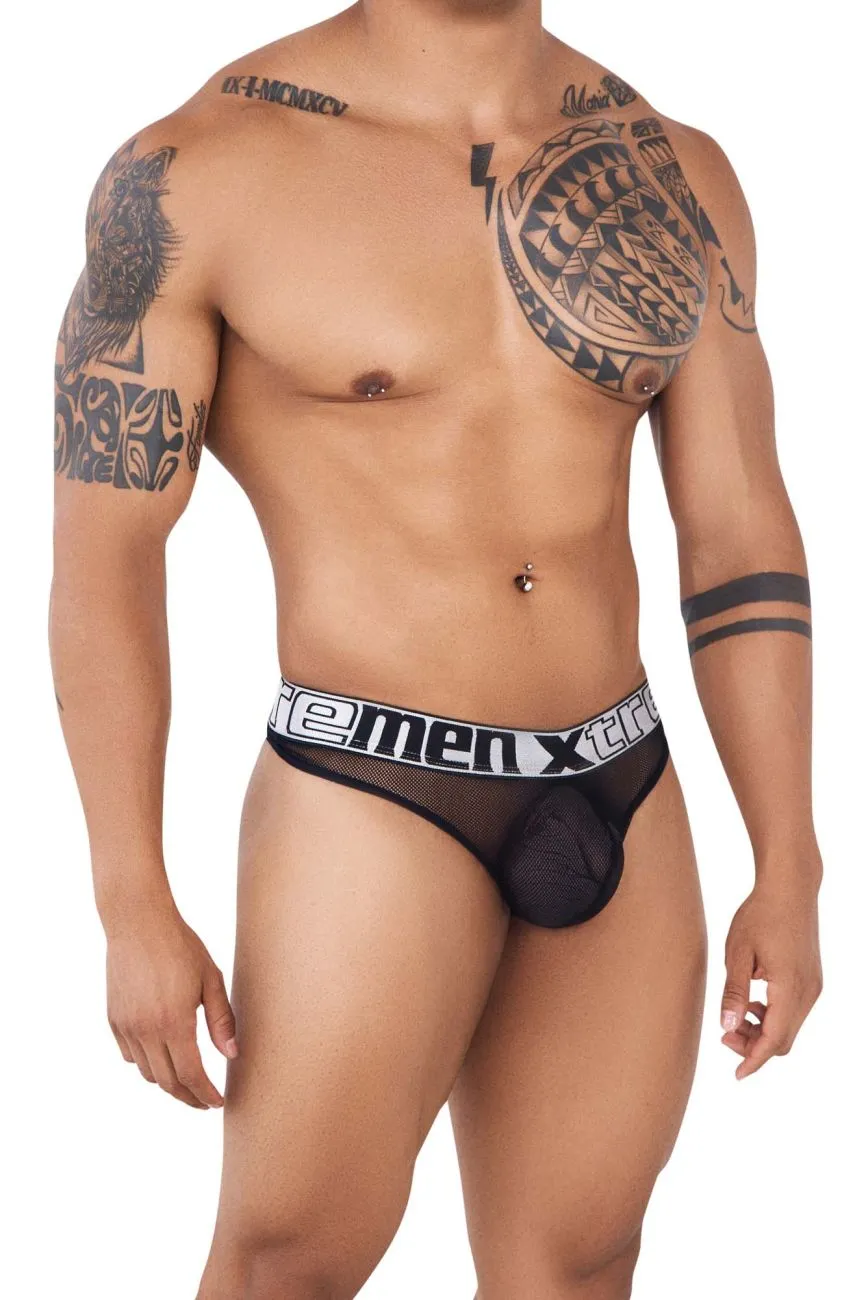Clothing_Xtremen_Underwear Xtremen 91137 Mesh Thongs Color Black