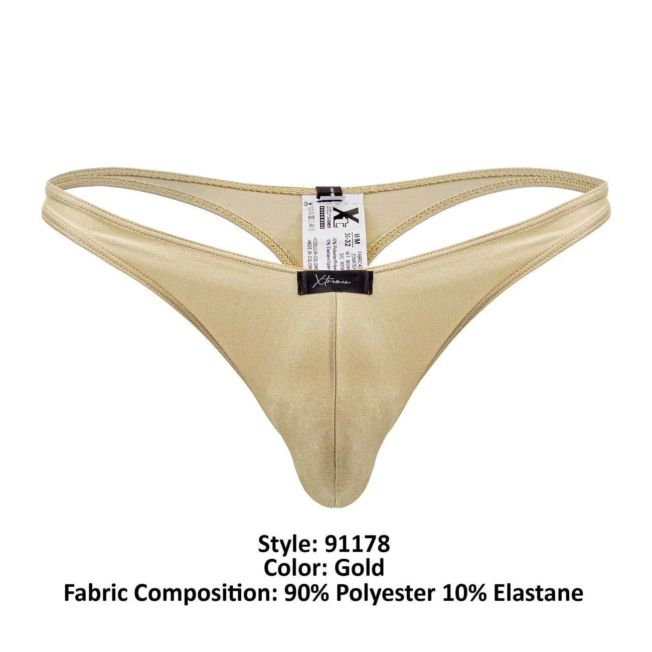 Clothing_Xtremen_Underwear Xtremen 91178 Microfiber Thongs Color Gold