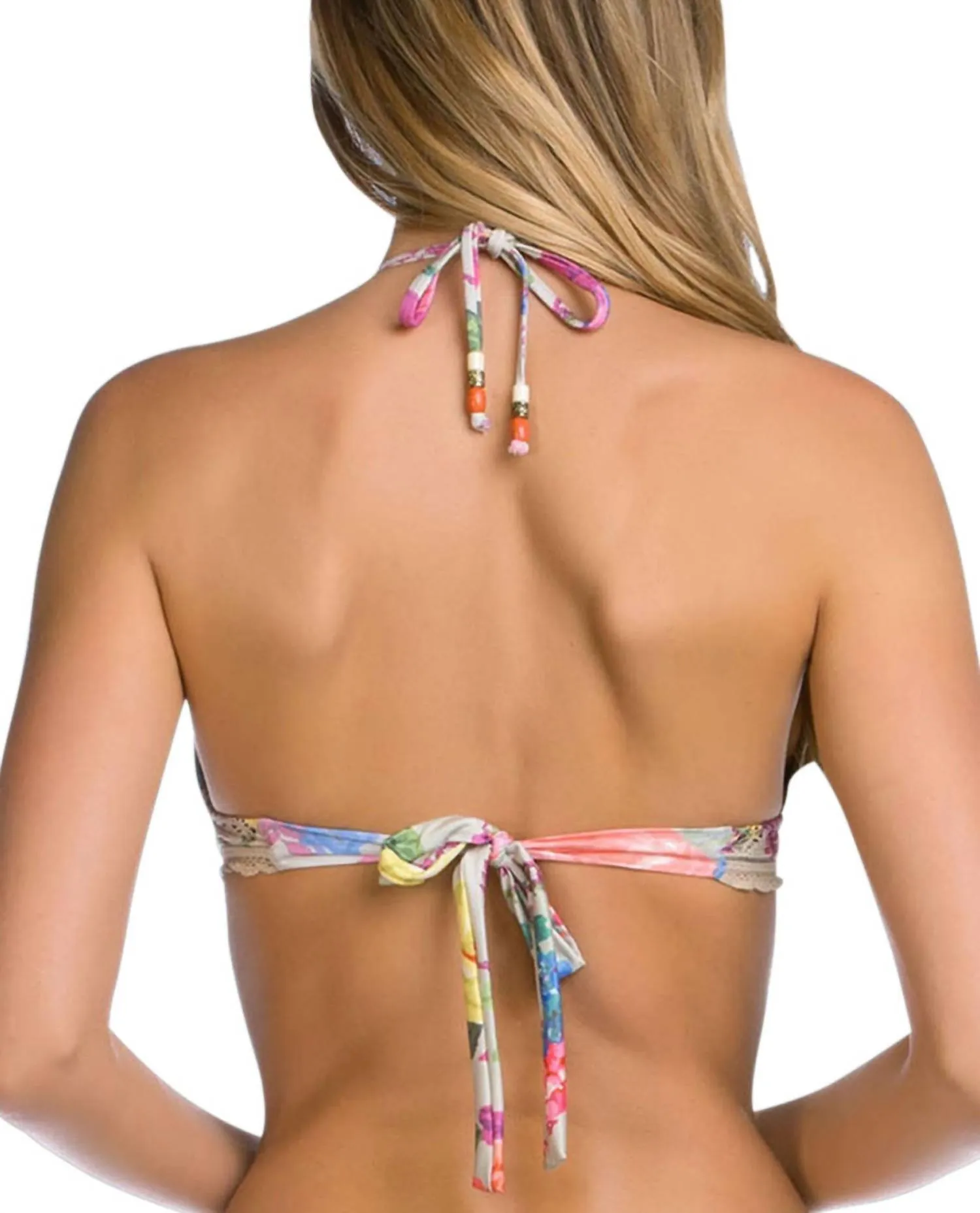 Crochet Scallop Triangle Bikini Top In English Garden