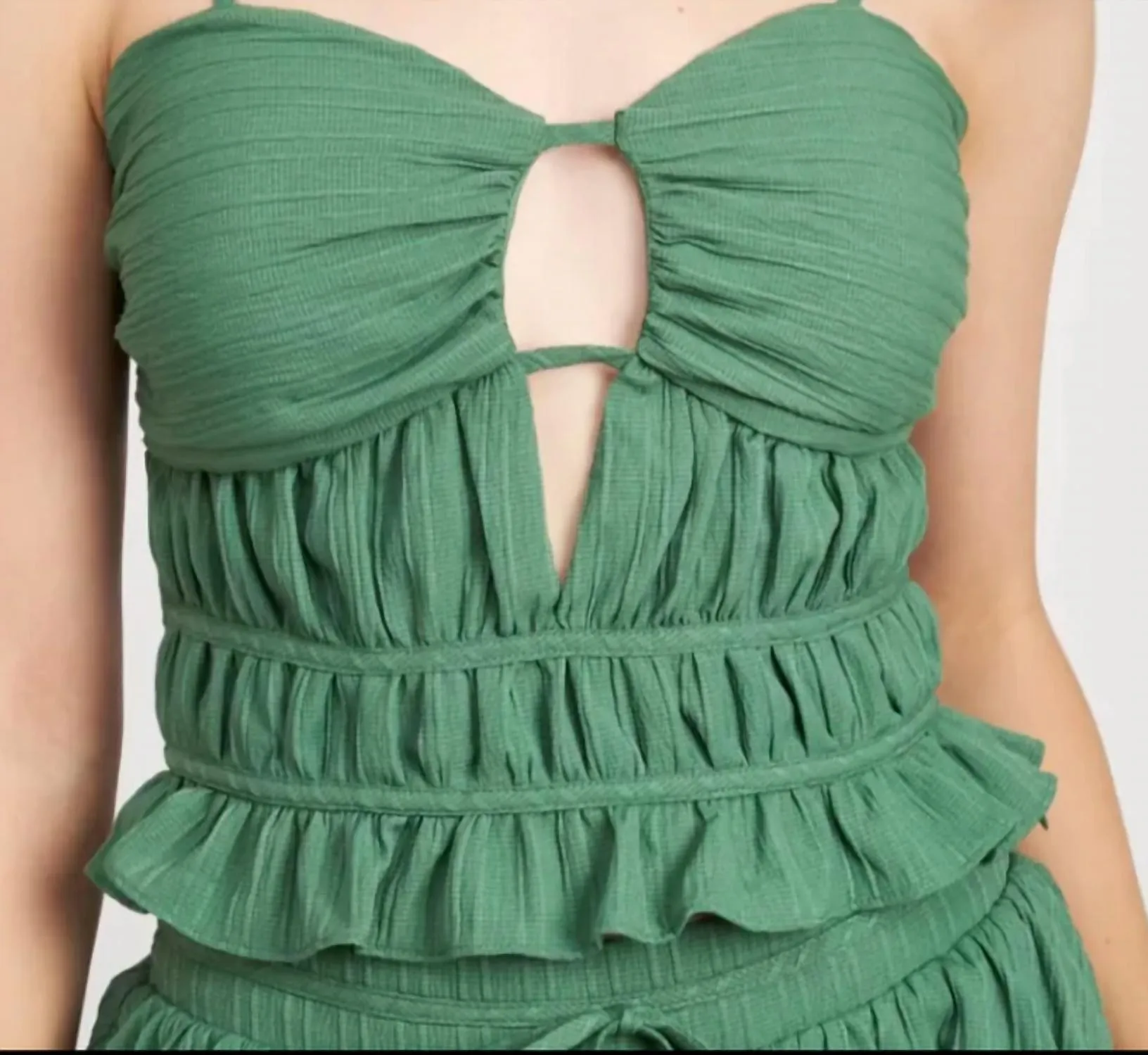 Cut Out Bustier Top In Green