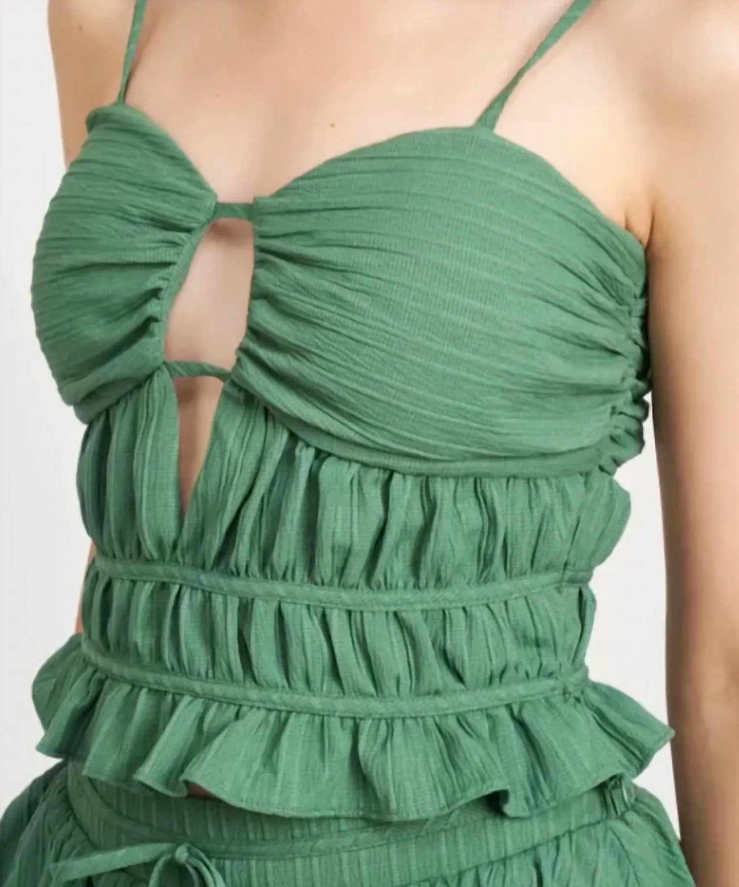 Cut Out Bustier Top In Green