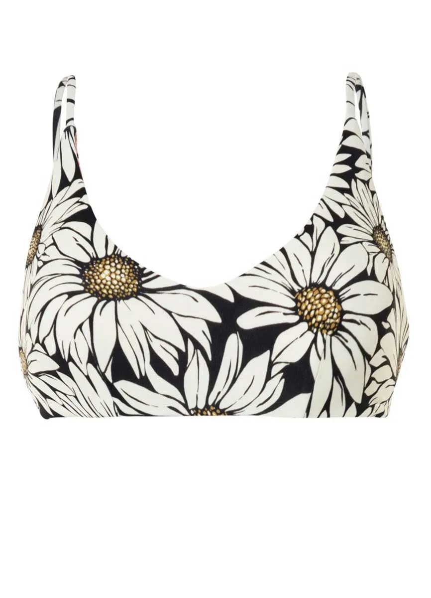 Daisy Floral Blush Sporty Bralette Bikini Top