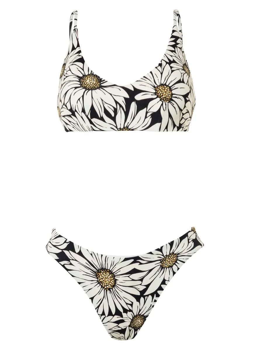 Daisy Floral Blush Sporty Bralette Bikini Top