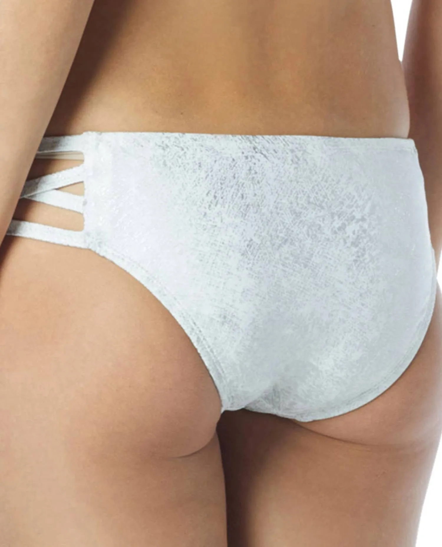 Deluxe Strappy Hipster Bikini Bottom In Cmv White