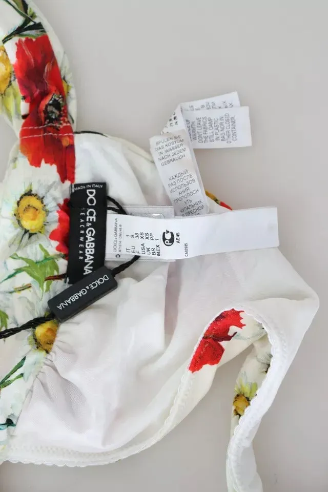 Dolce & Gabbana Floral Print Swimsuit Beachwear Bikini Women's Top