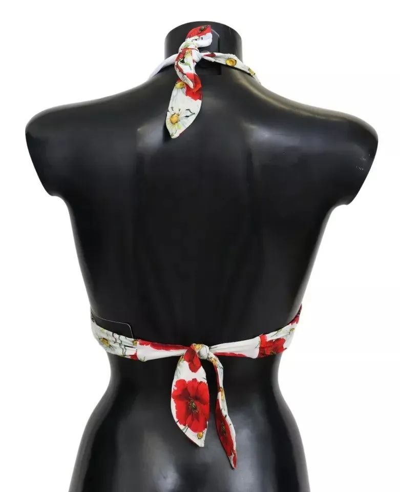 Dolce & Gabbana Floral Print Swimsuit Beachwear Bikini Women's Top