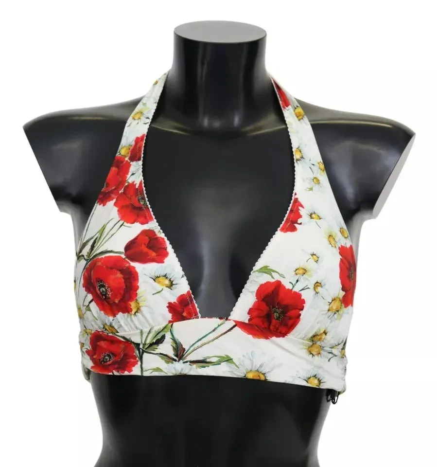 Dolce & Gabbana Floral Print Swimsuit Beachwear Bikini Women's Top