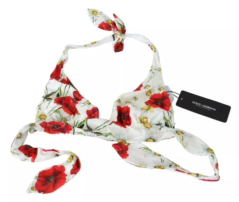 Dolce & Gabbana Floral Print Swimsuit Beachwear Bikini Women's Top