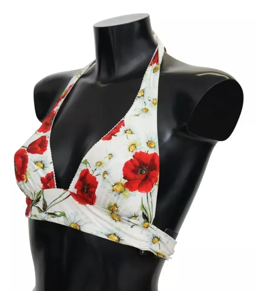 Dolce & Gabbana Floral Print Swimsuit Beachwear Bikini Women's Top