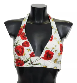 Dolce & Gabbana Floral Print Swimsuit Beachwear Bikini Women's Top