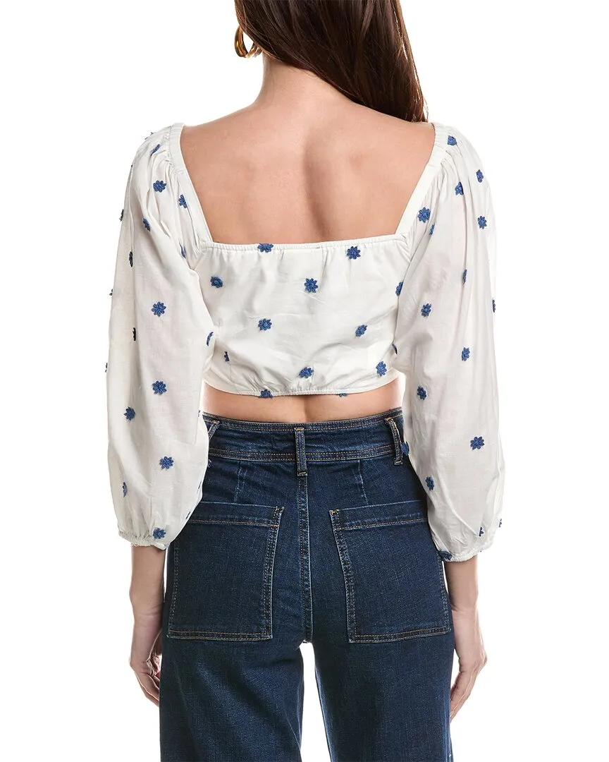 FARM Rio Blue Flowers Crop Top