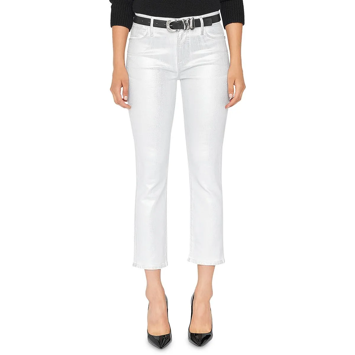 FRAME Womens High Rise Coated Ankle Jeans