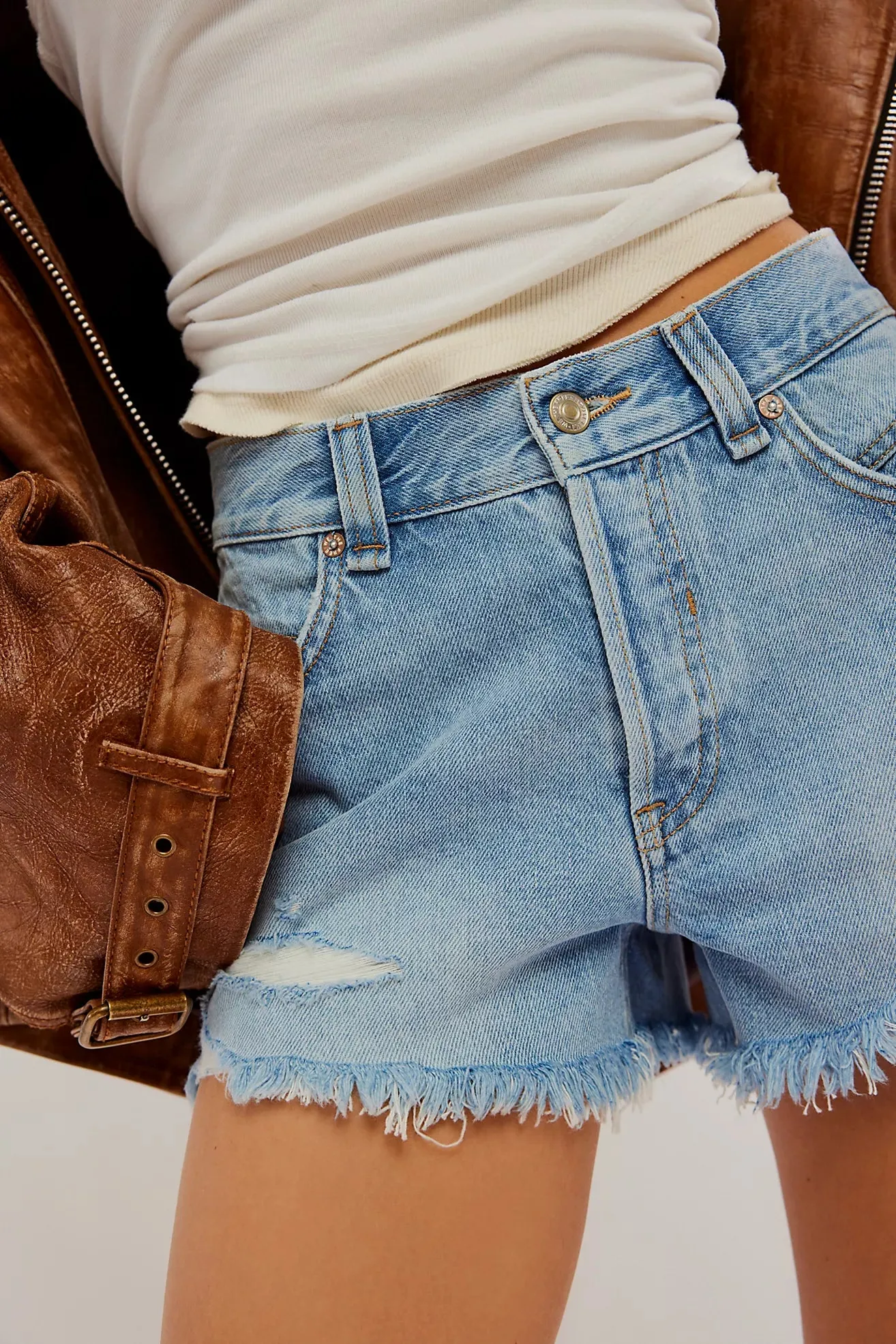 FREE PEOPLE Now or Never denim short-Moonchild