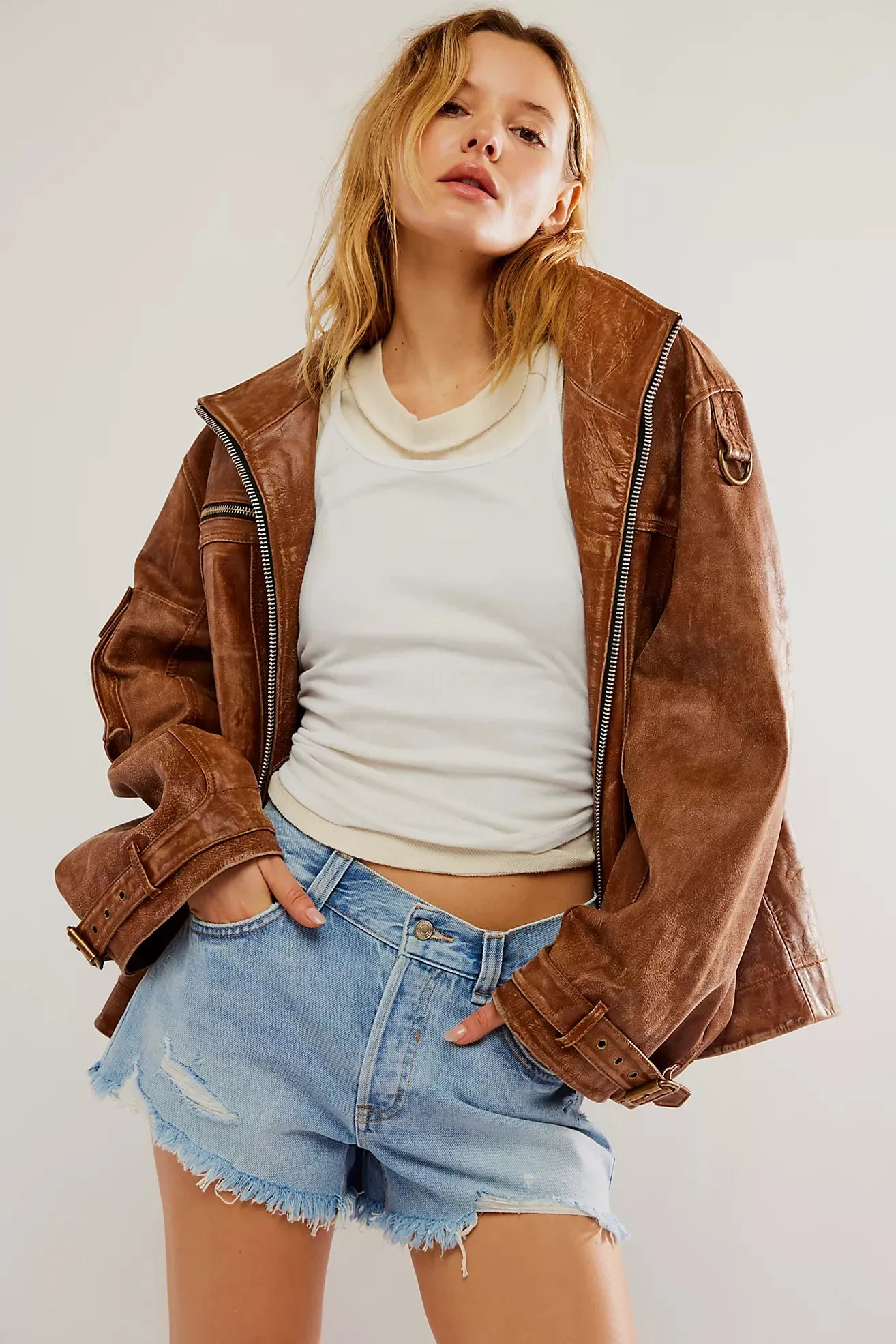 FREE PEOPLE Now or Never denim short-Moonchild