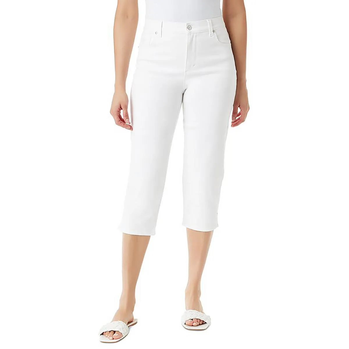 Gloria Vanderbilt Womens Amanda High Rise Straight Leg Capri Jeans
