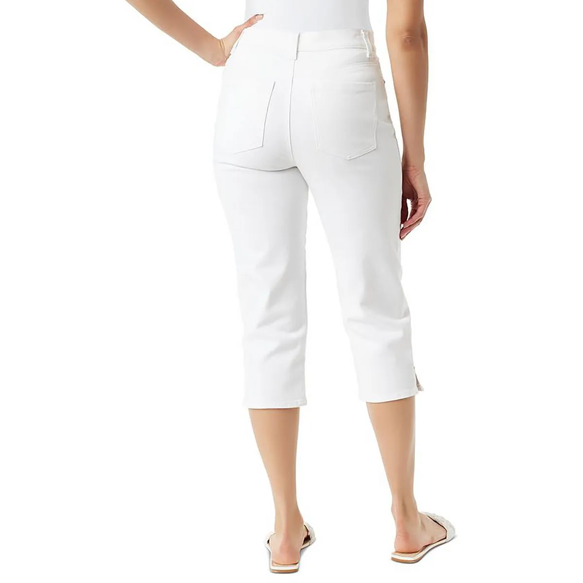 Gloria Vanderbilt Womens Amanda High Rise Straight Leg Capri Jeans