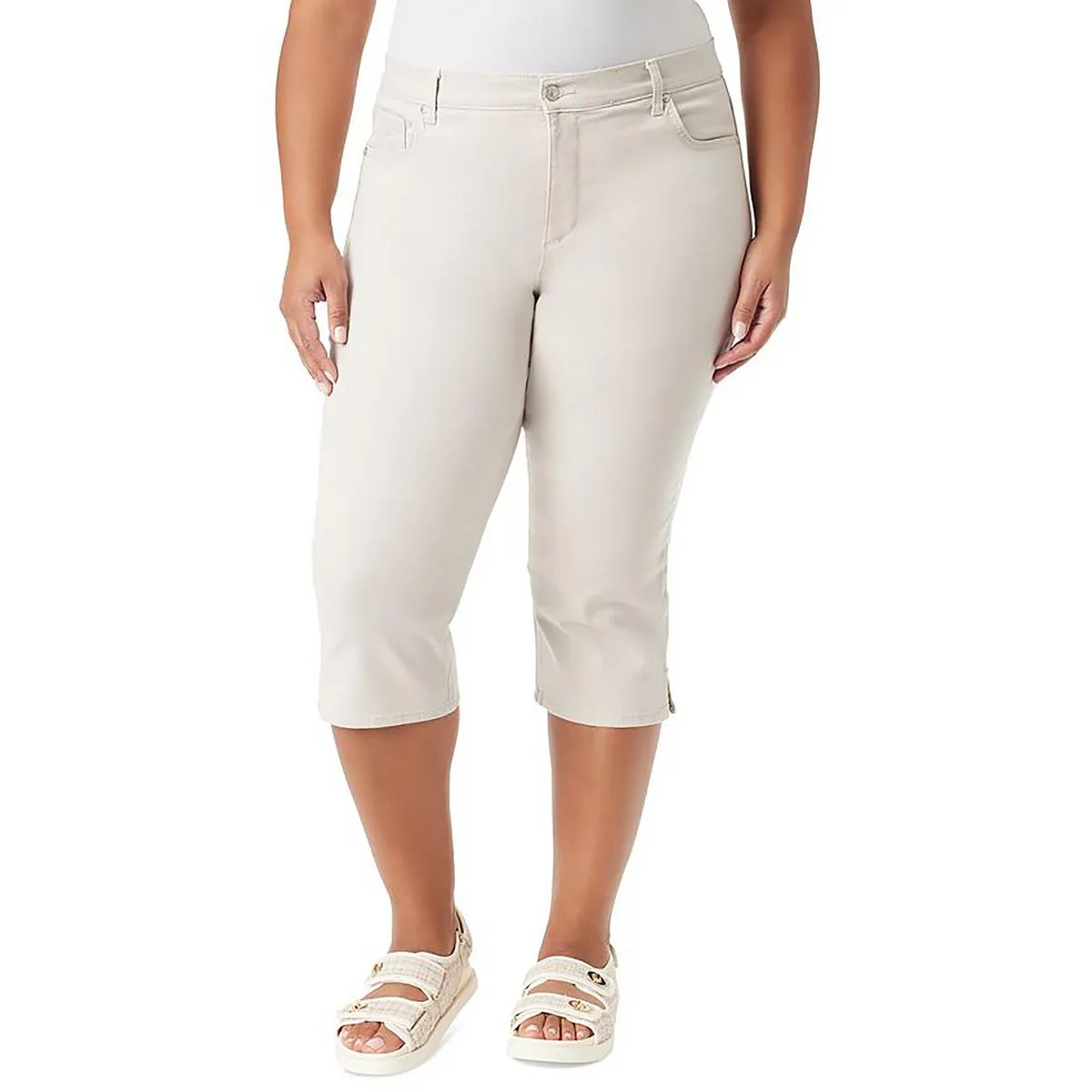 Gloria Vanderbilt Womens Amanda High Rise Straight Leg Capri Jeans