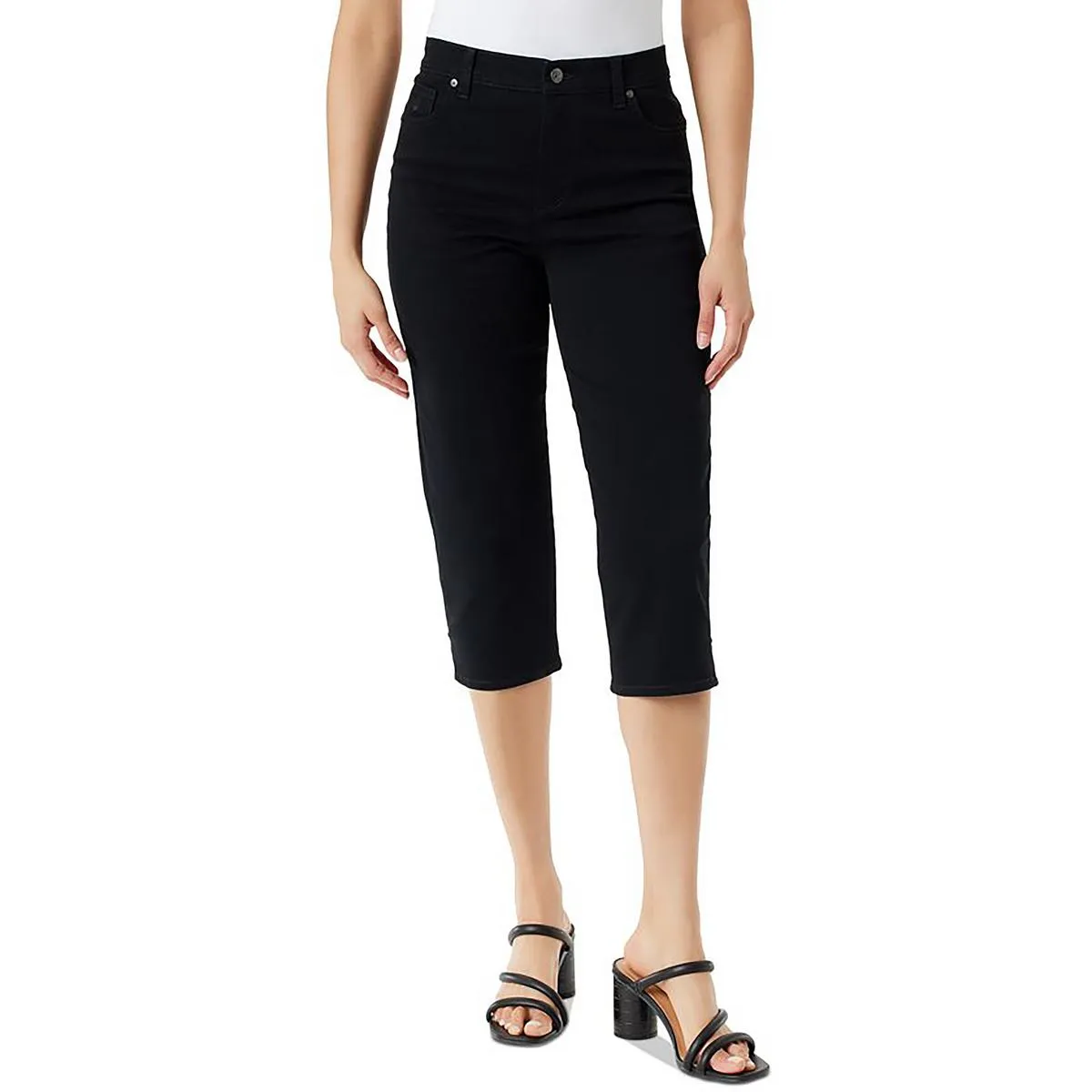 Gloria Vanderbilt Womens Amanda High Rise Straight Leg Capri Jeans