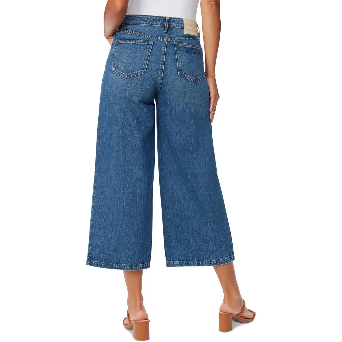 Gloria Vanderbilt Womens Rori Crop High Rise Wide Leg Jeans