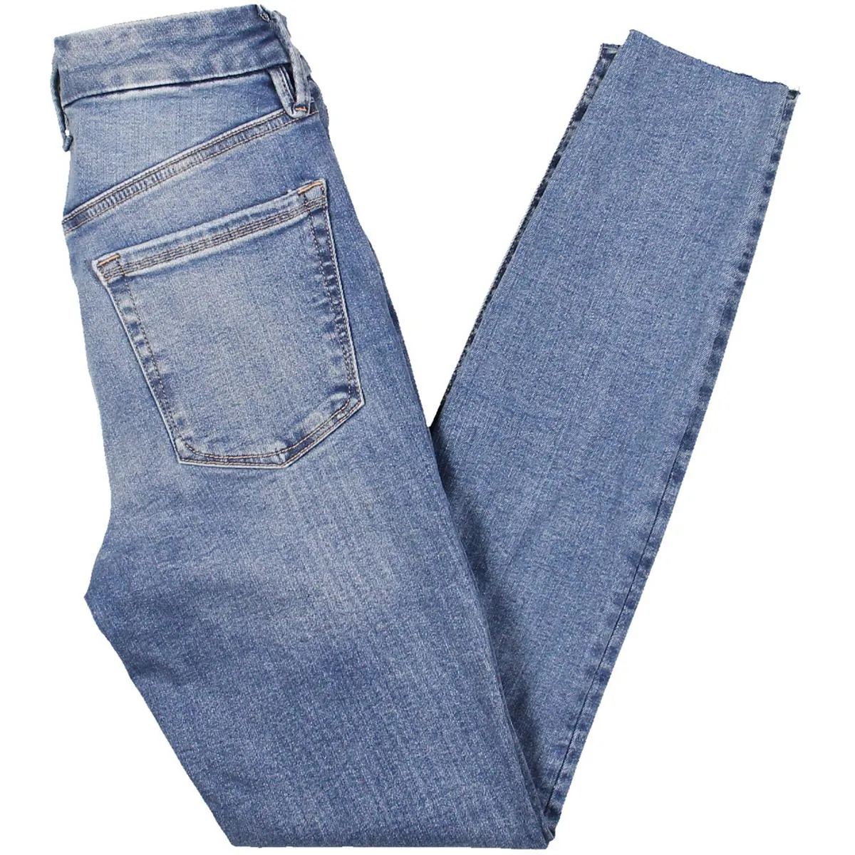 Good American Womens Low Rise Medium Wash Skinny Jeans