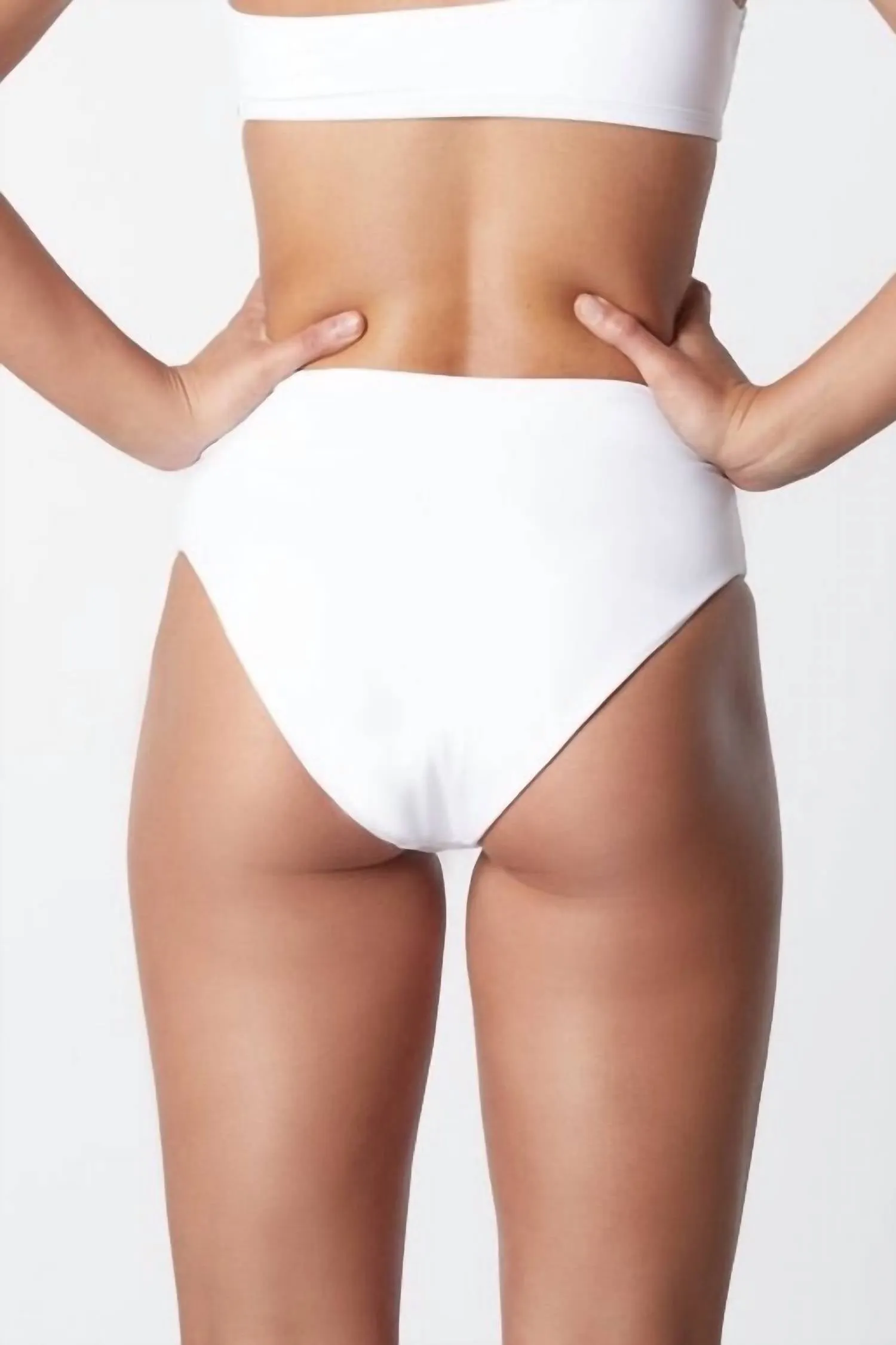 High Waist Bikini Bottom In White
