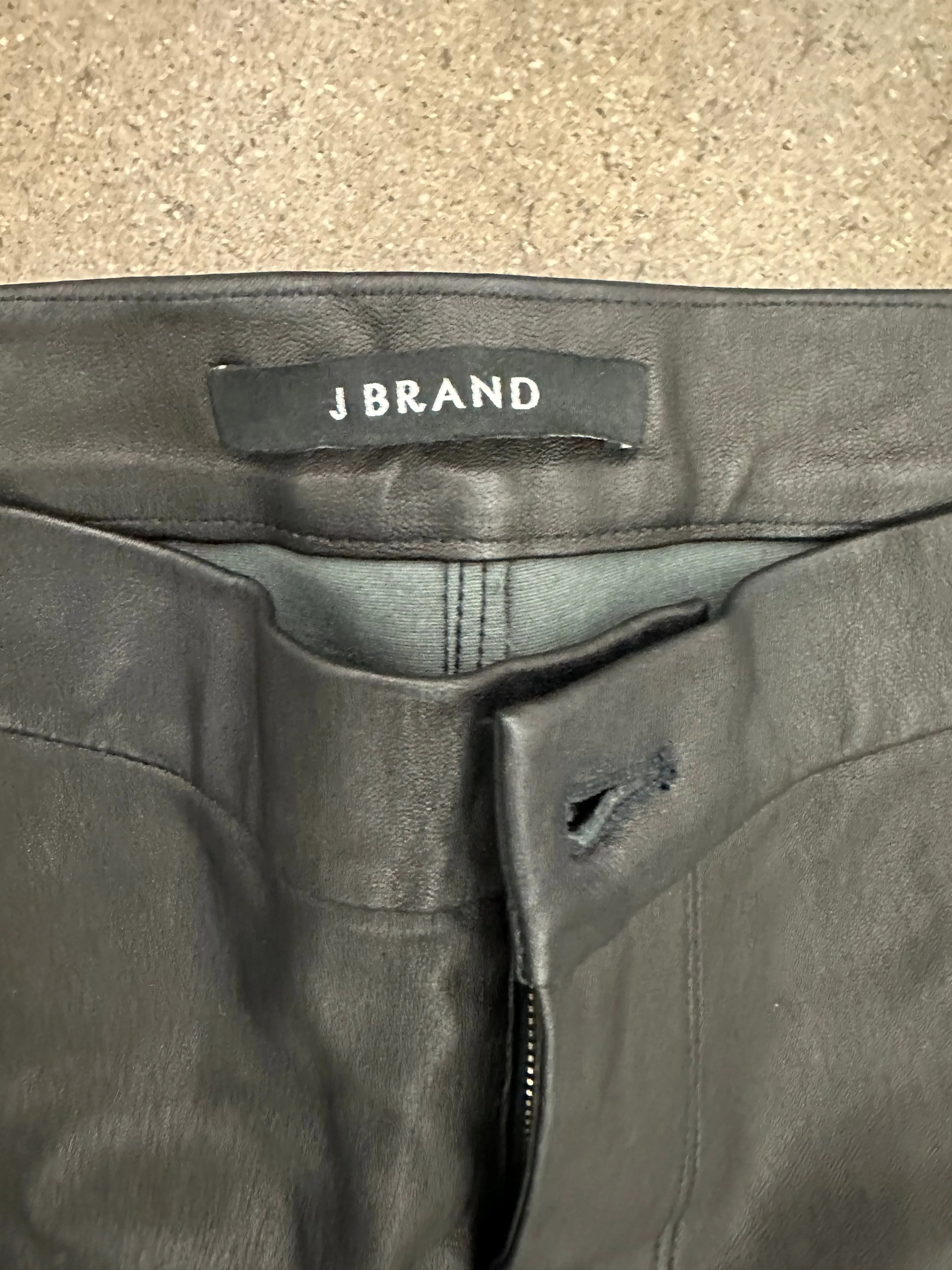 J Brand Vivia Flared Leather Pants Black Size 24 High Rise Bell Bottoms